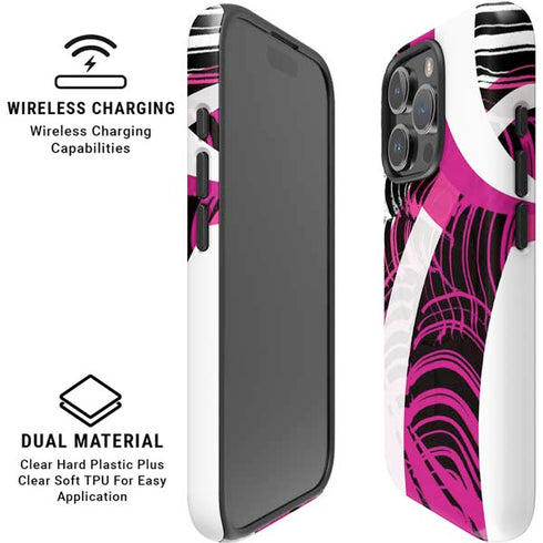 Pink and White Hipster iPhone 16 Pro Magsafe Impact Case